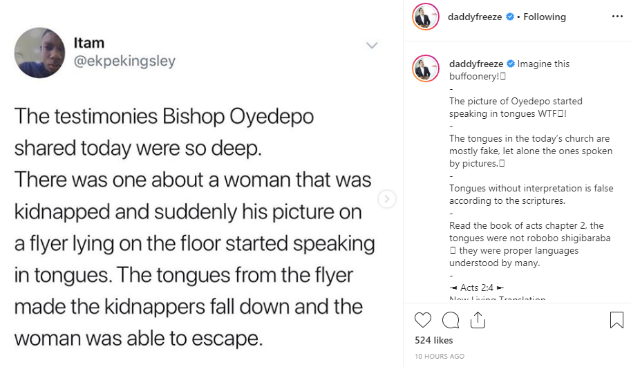Bishop Oyedepo shares testimony of his photo