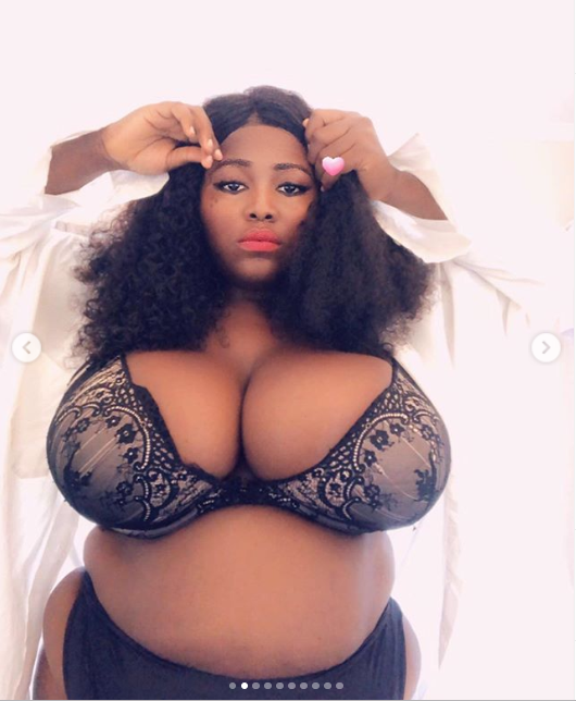 Nigerian plus-sized model Monalisa Stephen flaunts her massive boobs in new photos