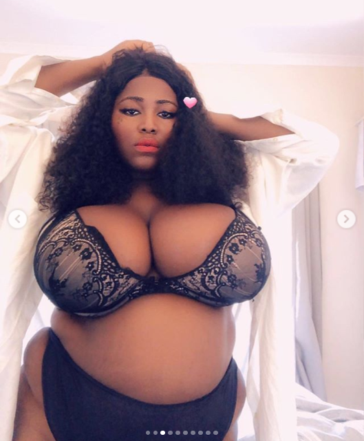 Nigerian plus-sized model Monalisa Stephen flaunts her massive boobs in new photos