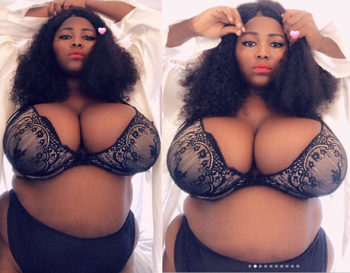 Nigerian plus-sized model Monalisa Stephen flaunts her massive boobs in new photos