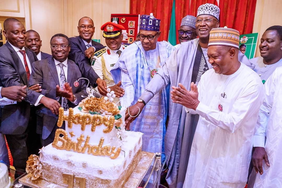 Photos: President Buhari celebrates 77th birthday in the state house