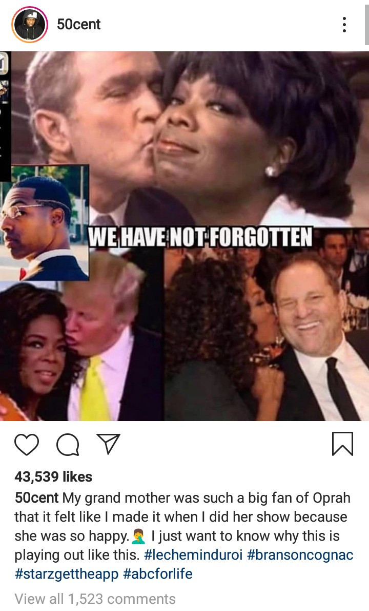 50 Cent continues to attack Oprah Winfrey for only producing documentaries on Black men accused of sexual assault