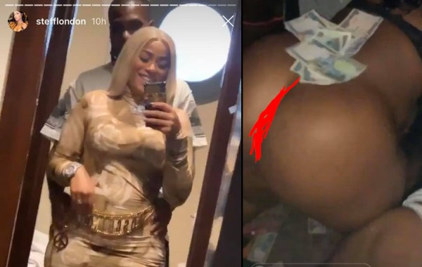 Burna Boy and Stefflon Don hit the strip club, throw money on strippers ( 18+ photos)