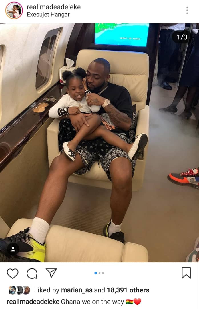 Sophia Momodu and daughter, Imade, fly with Davido to Ghana for a mini holiday and attend his music engagement