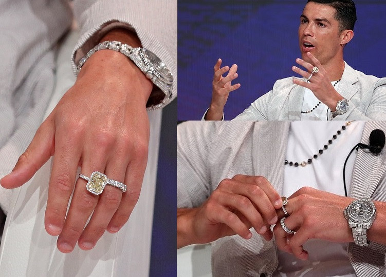 Cristiano Ronaldo wears ?630k of jewellery on one hand including Rolex