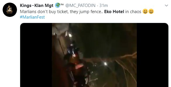 Chaos at Eko Hotel as fans try to gain entrance to Naira Marley