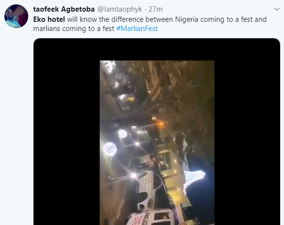 Chaos at Eko Hotel as fans try to gain entrance to Naira Marley