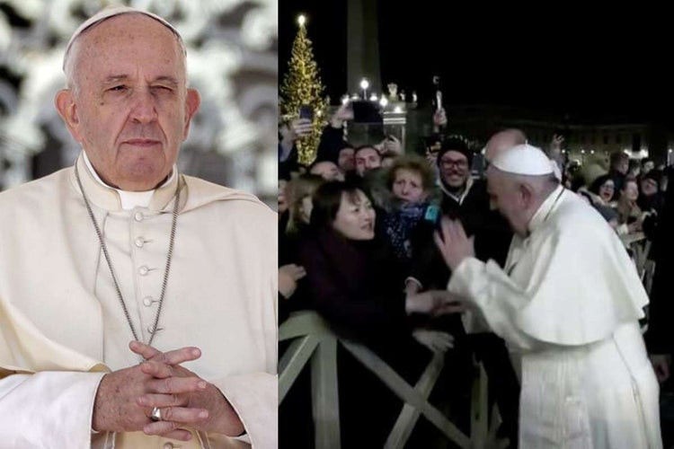 Watch an indignant Pope Francis smack woman