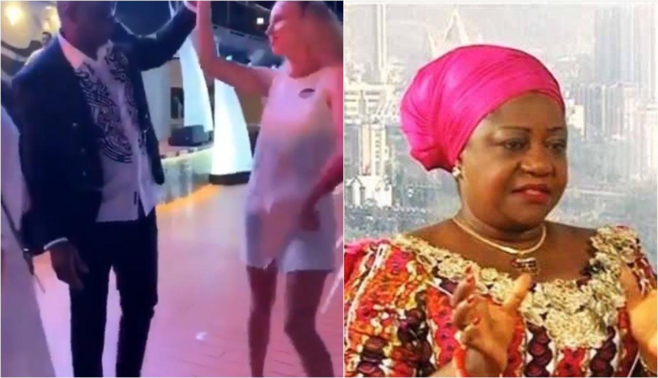 Fayose spotted dancing with white woman after being allowed to travel abroad for medical treatment, Lauretta Onochie reacts