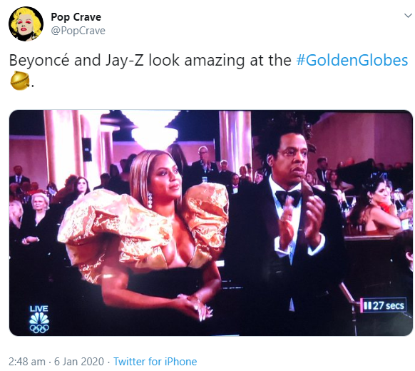 Moment people stopped to stare as Beyonce and Jay-Z made an entrance to the Golden Globes (video)