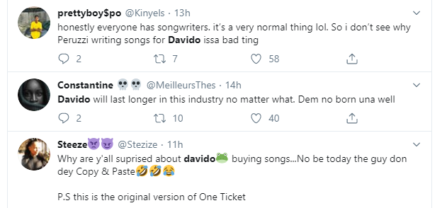 Nigerians react to Davido not writing his hit song 