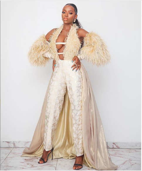 BBNaija star Diane Russet dazzles in cleavage-baring outfit (Photos)