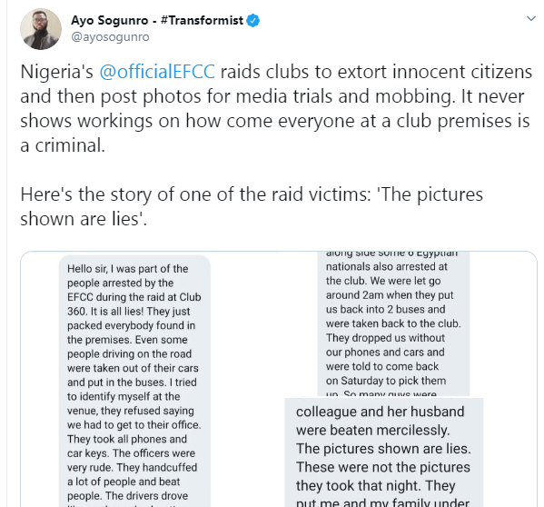Nigerians slam EFCC over arrest of suspected yahoo boys at popular Ibadan nightclub 