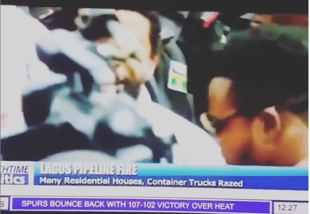 Lol. Channel TV reporter pushes colleague obstructing him during live TV coverage
