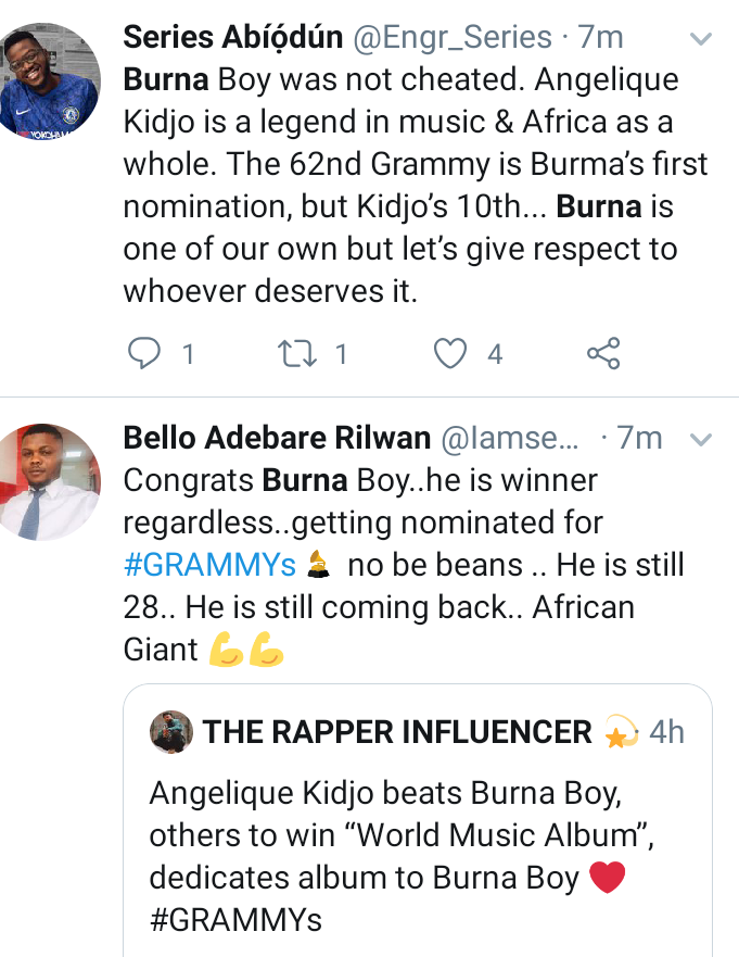 Nigerians react to Burna boy