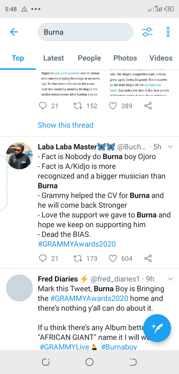 Nigerians react to Burna boy