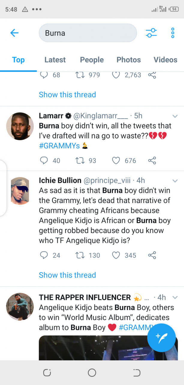 Nigerians react to Burna boy