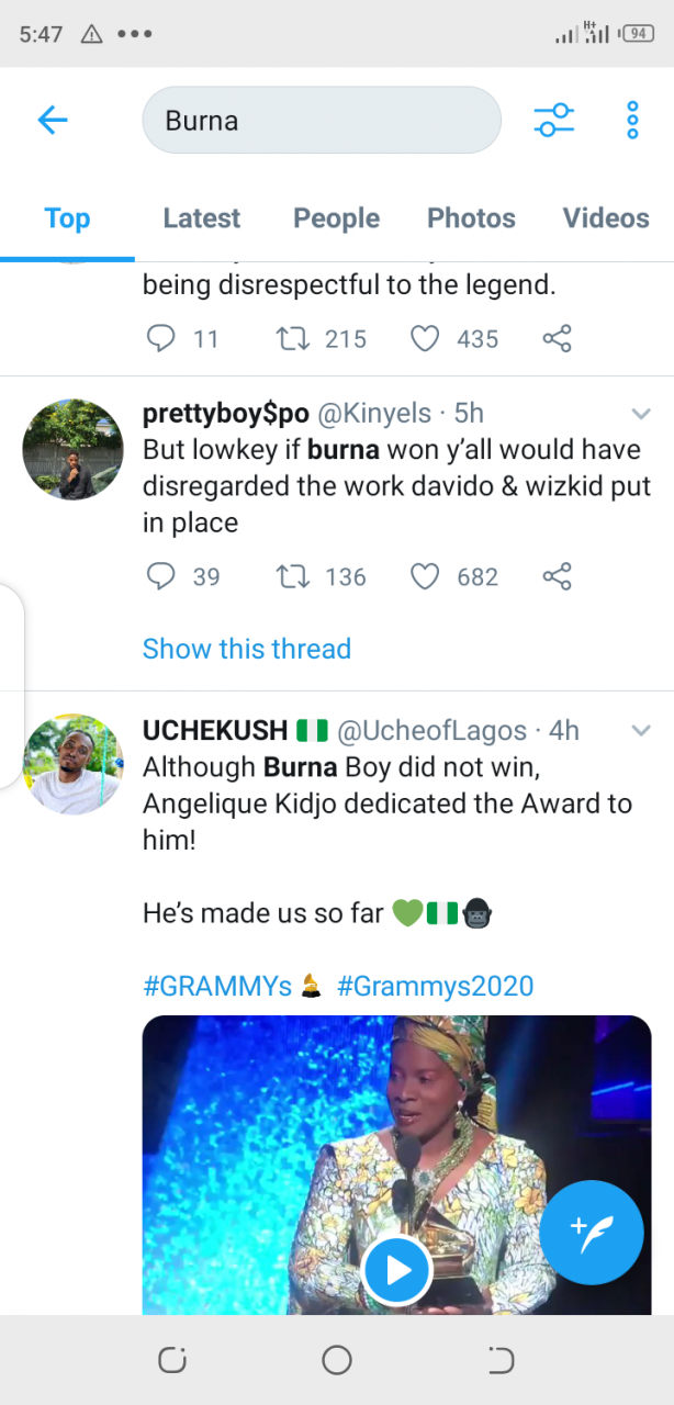 Nigerians react to Burna boy