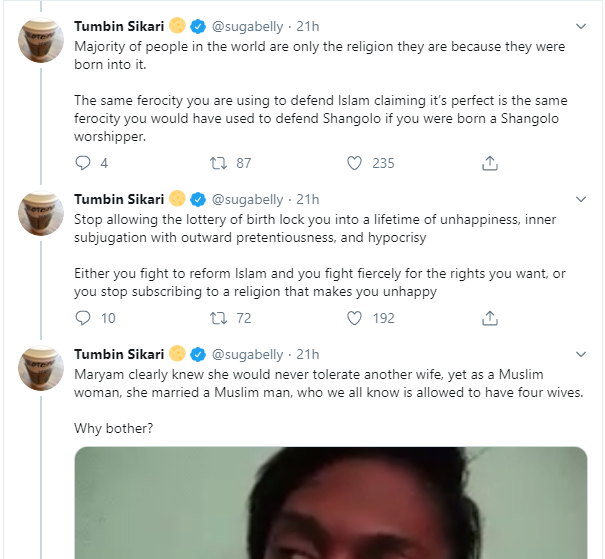 Nigerian feminist mocks Muslim women who want to remain the only wife 
