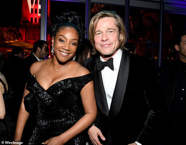 Tiffany Haddish poses with Brad Pitt two years after she joked about offering herself as his