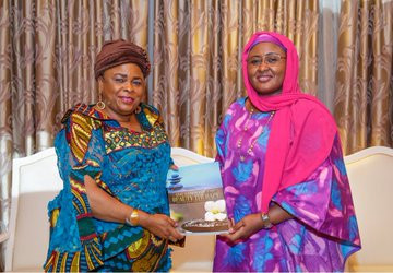 Patience Jonathan visits Aisha Buhari (photos)