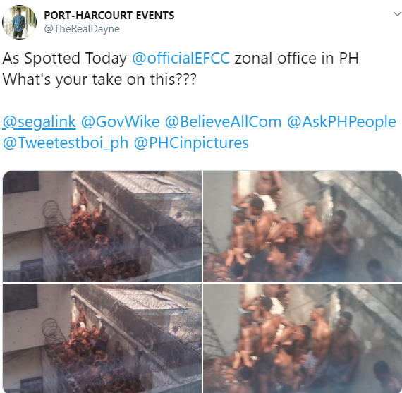 EFCC disowns purported pictures of Port Harcourt detention facility
