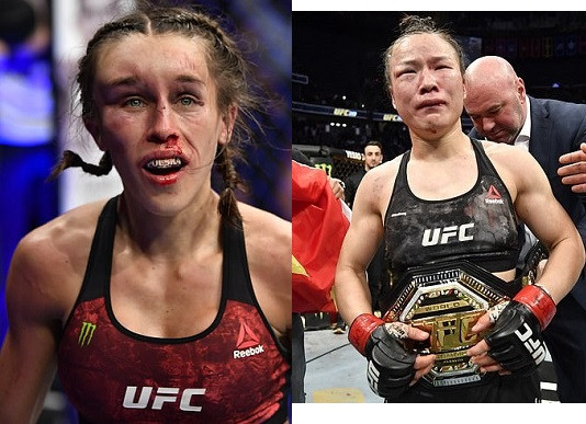 Two female MMA fighters are suspended after their brutal bout left them disfigured (Photos)