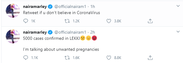Naira Marley dragged on Twitter for his post on coronavirus