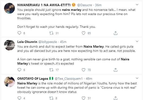 Naira Marley dragged on Twitter for his post on coronavirus