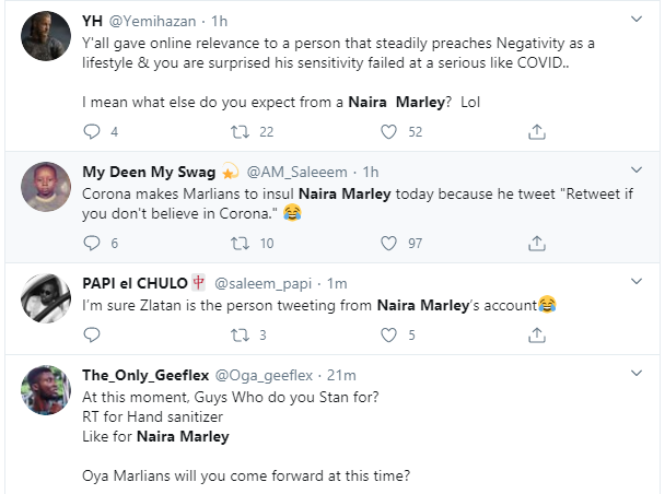 Naira Marley dragged on Twitter for his post on coronavirus