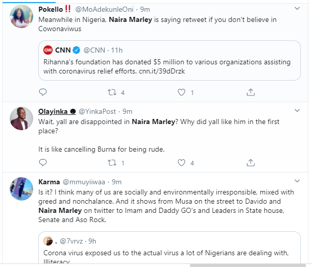 Naira Marley dragged on Twitter for his post on coronavirus