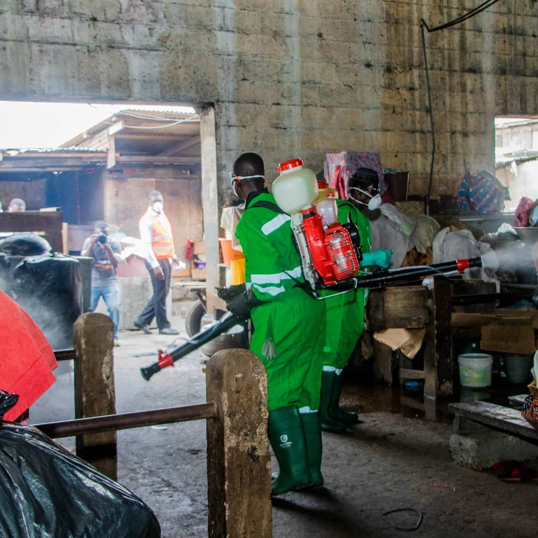 Ghanaian authories fumigate streets, markets as they battle Coronavirus pandemic (photos/Video)