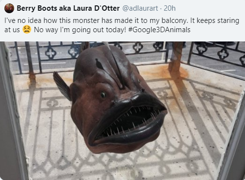 Google gives people a chance to view animals in 3D in their homes and Nigerian parents are having fun with it (photos)
