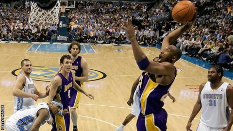 Kobe Bryant played for the Los Angeles Lakers between 1996 and 2016