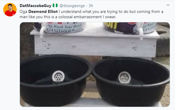 Coronavirus: Desmond Elliot called out over his 