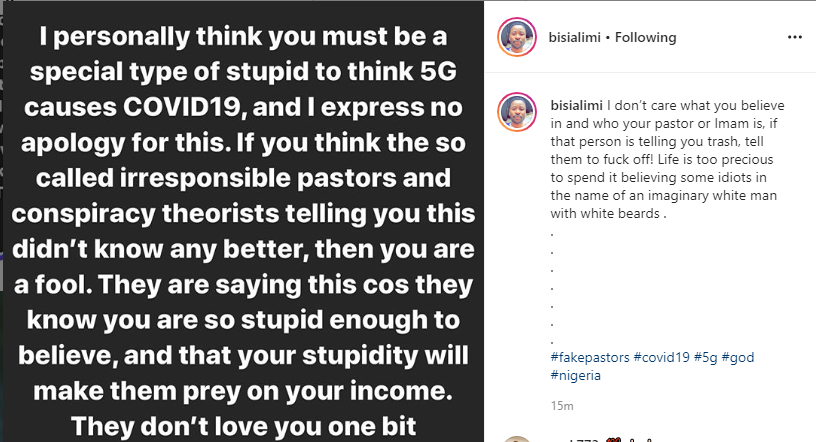 I don?t care who your pastor is, you must be stupid to think 5G causes COVID-19 - Bisi Alimi reacts after Pastor Chris Oyakhilome linked Coronavirus and 5G network to Antichrist  