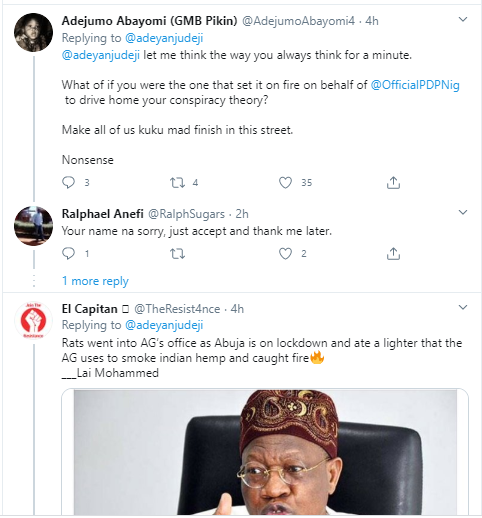 Nigerians react to the fire incident at the office of the Accountant General of the Federation