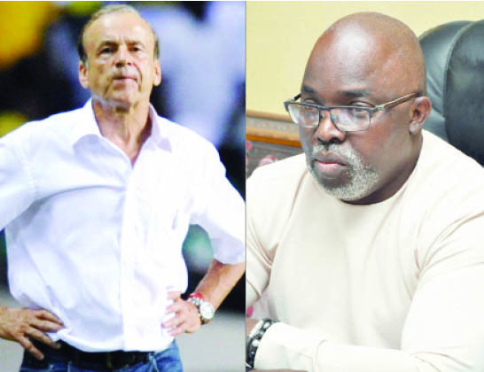 Gernot Rohr reacts to Amaju Pinnick