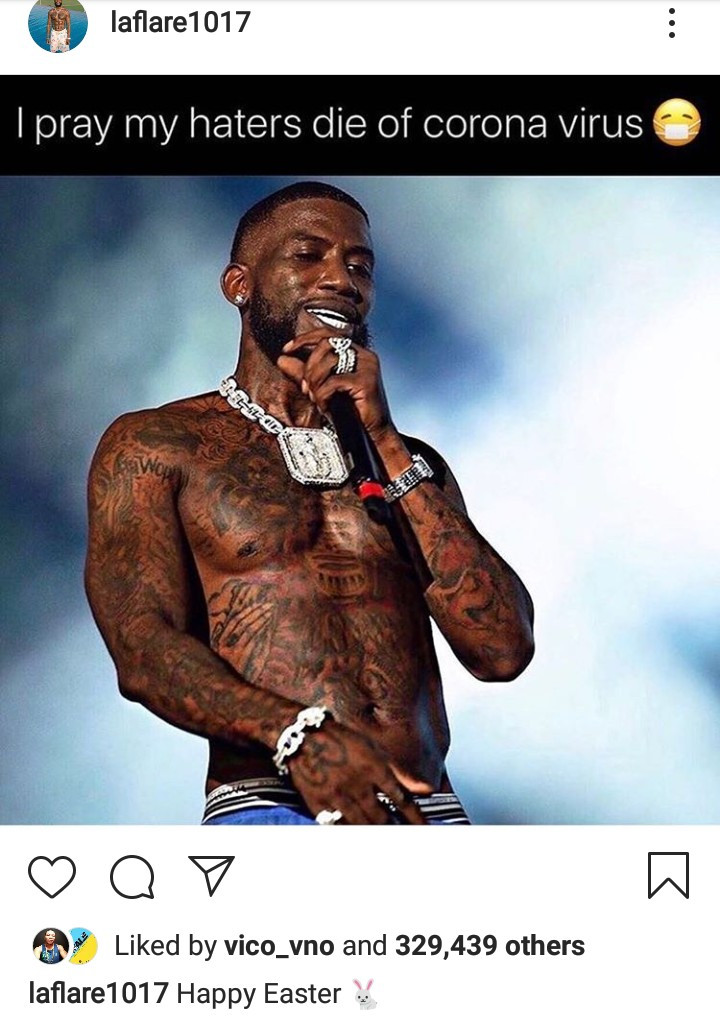Gucci Mane criticized for praying that his haters will die of Coronavirus