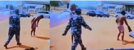 Coronavirus lockdown: Taxi driver strips naked after his vehicle was impounded by security operatives in Abuja (videos)