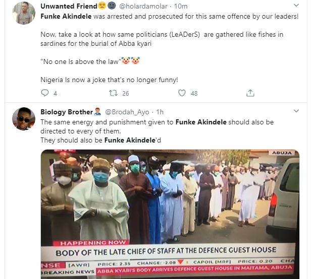 Why Funke Akindele trended on twitter during the burial of President Buhari