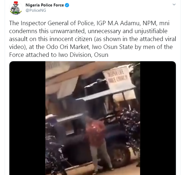 Police officers who assaulted a woman standing outside a compound in Osun state arrested, victim narrates how incident occurred 