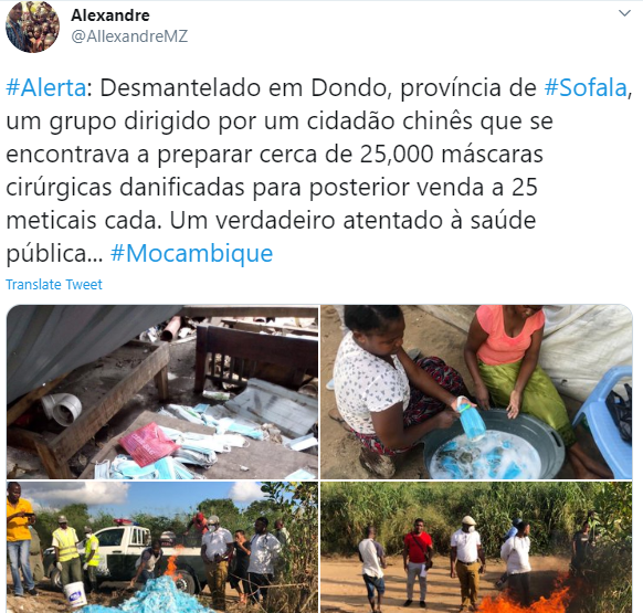 Mozambican women caught washing used facemasks to resell (photos)