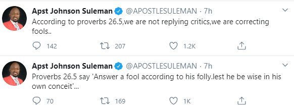 Apostle Suleman responds to Leo Igwe, director of Witches advocacy group who challenged him to heal a COVID-19 patient and get ,000 reward