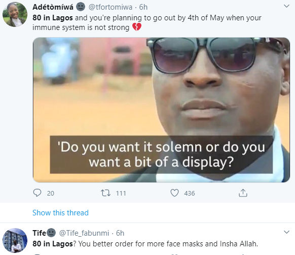 #Extendthelockdown trends as Nigerians react in shock to 195 new cases of Coronavirus recorded on Tuesday