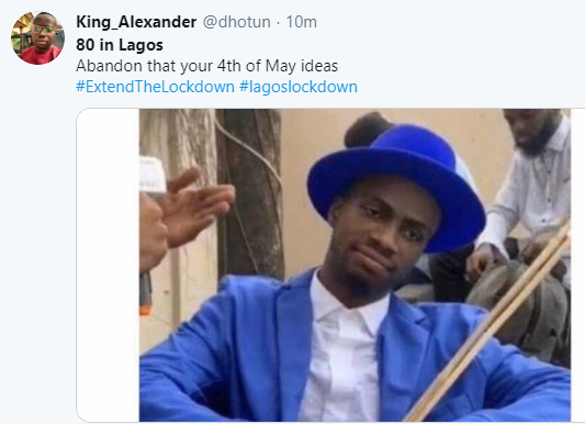 #Extendthelockdown trends as Nigerians react in shock to 195 new cases of Coronavirus recorded on Tuesday