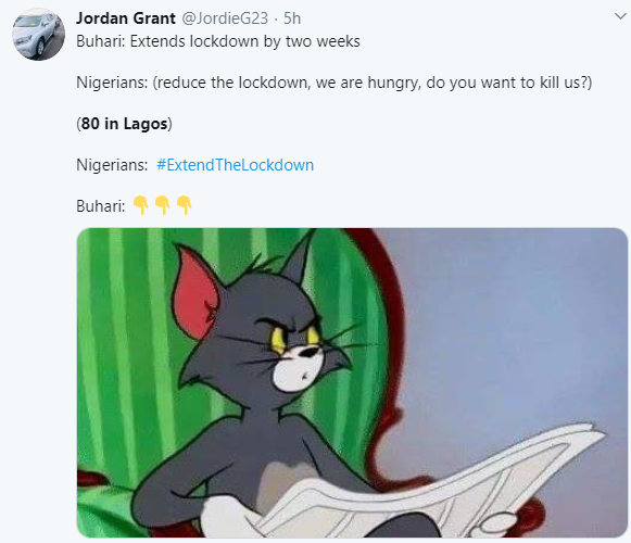 #Extendthelockdown trends as Nigerians react in shock to 195 new cases of Coronavirus recorded on Tuesday