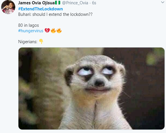 #Extendthelockdown trends as Nigerians react in shock to 195 new cases of Coronavirus recorded on Tuesday