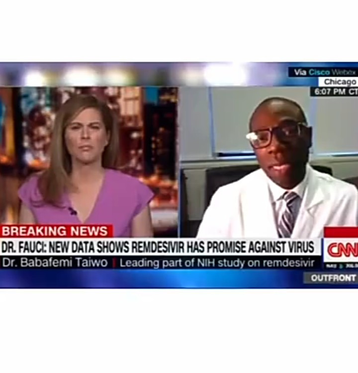 Nigerian doctor in US, Babafemi Taiwo is leading major study on drug Remdesivir that appears to treat COVID-19 (video)