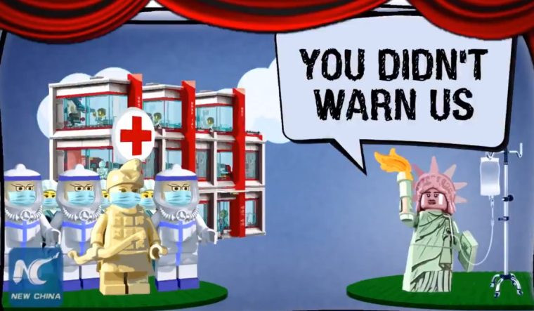 See the new animation created and published by China mocking the US